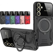 Galaxy S25 Plus Kılıf Joy Lens Standlı Kapak - Kırmızı