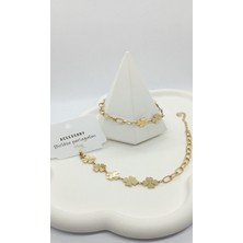 Gold Renk Yonca-Ataç Bileklik