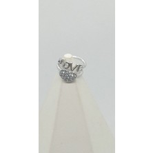 Silver Renk Love Mini Earcuff
