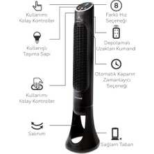 Gndz Store Honeywell Quietset Tower HYF290, 8 Hız Ayarı, 80 Derece Salınım, Zamanlayıcı Fonksiyonu, Uzaktan Kumanda, Kısma Seçenekleri