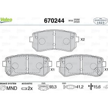 Valeo Arka Balata Hyundaı İx35 1.6-2.0-2.0 4Wd 10 > Kıa Cerato Iı 2.0-1.6 Cvvt-2.0 Gdı 10 > 58302D7A00