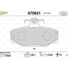 Valeo Arka Balata Volvo V70 2.0T 2.3 2.5 97-3.00 Xc70 2.4T 97-9.02 S70 98-99 740 760 780 940 S90 V90 271829-272291-271573-270923