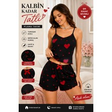 Jhena Aşk Dokunuşu Kalpli Şortlu Pijama Takımı ❤️
