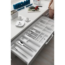 Mutfak Çekmece Içi Kaşıklık 114CM x 48CM Yanlar ve Boydan 4cm Kesilebilir, Beyaz