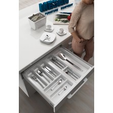 Mutfak Çekmece Içi Kaşıklık 54CM x 48CM Yanlar ve Boydan 4cm Kesilebilir, Beyaz