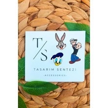 Tasarım Sentezi Rozet Metal Broş 3'lü Temel Reis Bugs Bunny Daffy Duck Çizgi Film Yaka Çanta Kıyafet Şapka Takı