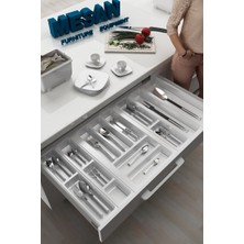 Mutfak Çekmece Içi Kaşıklık 84CM x 48CM Yanlar ve Boydan 4cm Kesilebilir, Beyaz