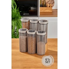 Stile Cucina 6'lı Linea Yuvarlak Saklama Kabı 1,70 Litre Bej