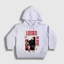 Presmono Unisex Çocuk Beyaz Leeseo Revive K-Pop Ive Kapüşonlu Sweatshirt