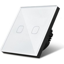 Oddity Tekli Vavien Dokunmatik Işık Anahtarı Beyaz Cam Panel Nötrsüz 2 Way SK-A801-02