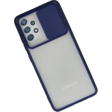 Galaxy A72 Kılıf Palm Buzlu Kamera Sürgülü Silikon - Lacivert
