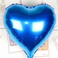 Uravas Store Kalp Uçan Balon Folyo Mavi 80 cm 32 Inç (5528)