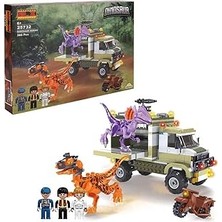 Uravas Store Sunman Dinosaur Set Dinozorlar ve Dinozor Taşıma Aracı 3 Figürlü 366 Parça
