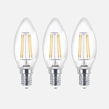 Ecolite LED Filament C35 4 W Sarı 2700K E14 LED Ampul, 4.0W
