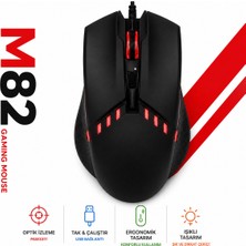 Belirtilmemiş M82 Kablolu Oyuncu Mouse Rgb Işıklı Gaming Mouse Optik Sensörlü Ergonomik USB Mouse