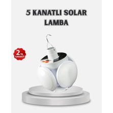 Herşey Trend Güneş Enerjili ve USB Şarjlı LED Kamp Lambası – 5 Farklı Işık Modlu, Askılı Tasarım