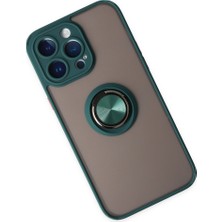 Semel iPhone 14 Pro Max Kılıf Montreal Yüzüklü Silikon Kapak - Yeşil