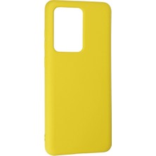 Renas Store Samsung Galaxy S20 Ultra Kılıf Nano Içi Kadife Silikon - Sarı
