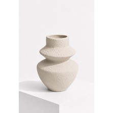 Typoniq Attitude Included Forma Vela Organik Dokulu Dekoratif Seramik Vazo 26 x 22 cm