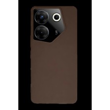 Drop Tedarik Tecno Camon 20 Pro 5g Kılıf First Silikon - Kahverengi