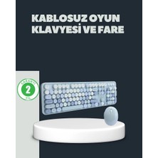 Herşey Trend Retro Daktilo Stilli Kablosuz Klavye Mouse Seti – Sessiz ve Şık