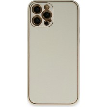 Uravas Store Apple Iphone 12 Pro Max Kılıf Coco Deri Silikon Kapak - Beyaz