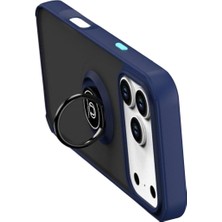 iPhone 17 Pro Max Montreal Yüzüklü Silikon Kapak - Lacivert
