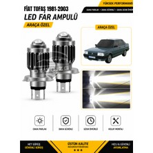 OtoÇizgi Fiat Tofaş 1981-2003 H4 LED Far Ampulü Beyaz Işık Canbus Mini Lensli 2\'li Set