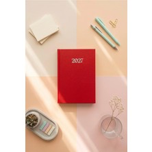 Lizy 2027 Günlük Planlayıcı Ajanda  14X20 cm  Ciltbezi Sert Kapak Kırmızı