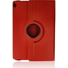 M10 X505F Kılıf 360 Tablet Deri Kılıf - Kırmızı