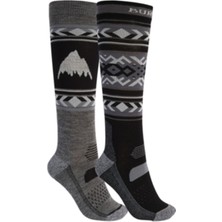 Burton Performance Ltwt Sock 2-pack Kadın Siyah Kayak Çorabı