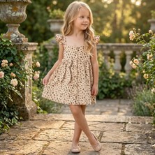 Erca Home Tekstil Ürünleri Leopar Desenli Rahat Kalıp  Yazlık Elbise 3y,4y,5y,2y Kız