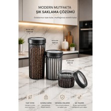 Stile Cucina 3'lü Linea Yuvarlak Saklama Kabı 1x(0,50 Litre, 1,1 Litre, 1,70 Litre) Antrasit