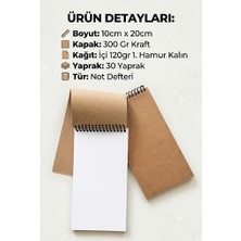 Pink Swan Craft Premium Kraft Kapaklı Not Defteri | 10X20 Cm, 120 gr Kalın Yaprak, 30 Yaprak