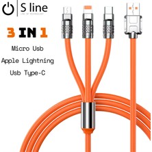 Uravas Store USB To Lightning,type C, Micro USB Kablo 1,2 Metre (3ın1)
