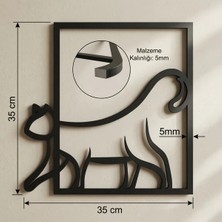 Modern Kedi Duvar Tablosu Mdf Lazer Kesim Minimal Kedi Figürlü Duvar Süsü Şık Dekor