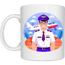 Pilot Tasarımlı Porselen Kupa Model 162 – Havacılık Temalı Kahve Kupası – Pilot Hediyesi – Uçak Desenli Beyaz Kupa – Ofis ve Günlük Kullanım Kupası