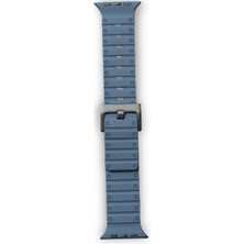 Uravas Store Newface Apple Watch 42MM Magnus Mıknatıslı Silikon Kordon - Mavi