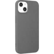 iPhone 14 Plus Kılıf Nano Içi Kadife Silikon - Gri