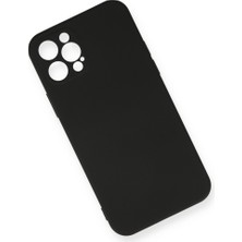 iPhone 12 Pro Max Kılıf Nano Içi Kadife Silikon - Siyah