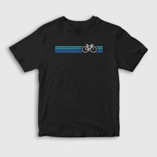 Presmono Unisex Çocuk Siyah Stripes Bike Hediye Bisiklet T-Shirt