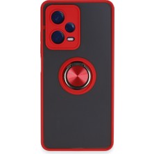 Redmi Note 12 5g Kılıf Montreal Yüzüklü Silikon Kapak - Kırmızı