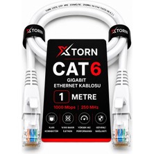Fury Torn Cat6 Ethernet Kablosu 1 Metre RJ45 Lan Internet Modem Router Bilgisayar Kablosu