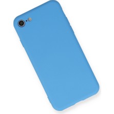 iPhone 7 Kılıf Nano Içi Kadife Silikon - Mavi