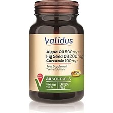 Uravas Store Validus Algae Oil + Fig Seed Oil + Curcumin 30 Softgel