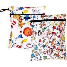 Uravas Store Yorni 2 Adet, 30 x 35 Cm, Jungle ve 30 x 35 cm Family Desen, Sıvı Geçirmeyen Çok Amaçlı Çanta, Ekon