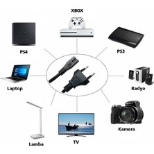 Radyo TV Laptop Teyp PS3 PS4 XBOX Lamba Kamera Adaptör Yazıcı Uyumlu Güç Kablosu 2 pin Kablo