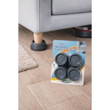 Genel Tedarik Tedarik Mobilya Yükseltici Ayak Gri Plastik 4 Adet 4 cm Yükseklik 6 cm Genişlik
