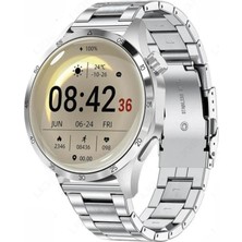 Howear Watch Klasik Erkek 46MM Gümüş Akıllı Saat Bluetooth Sesli Görüşmeli iPhone Huawei Uyumlu 8,9,10