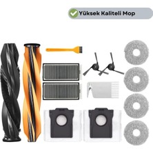 robotyedek Dreame X50 Ultra (RLX85CE) Ana Fırça Takımı Hepa Filtre Mop Set Toz Torbası Yan Fırça-14 Parça